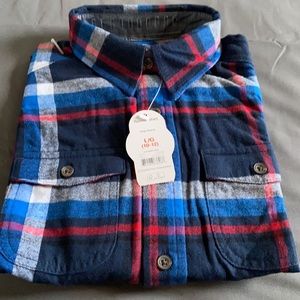 NWT Boys flannel button down shit sz 10-12